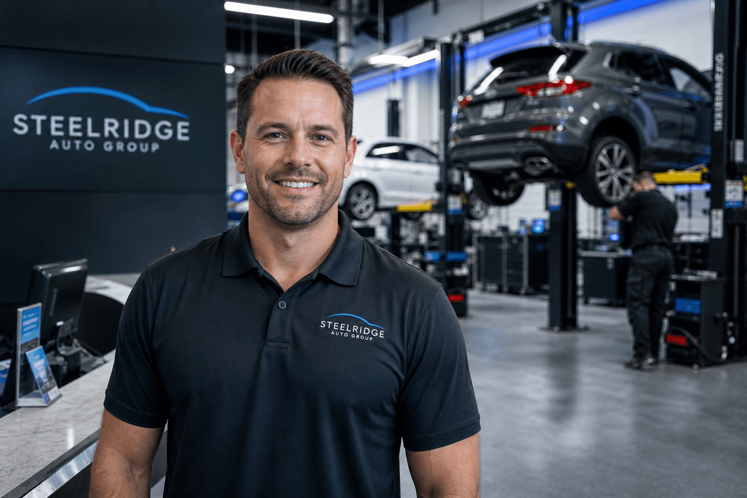 Auto service advisor in a modern service center