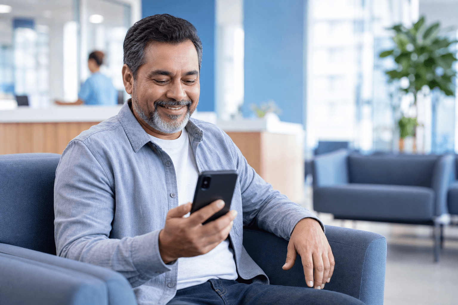 Patient receiving an appointment reminder on their phone