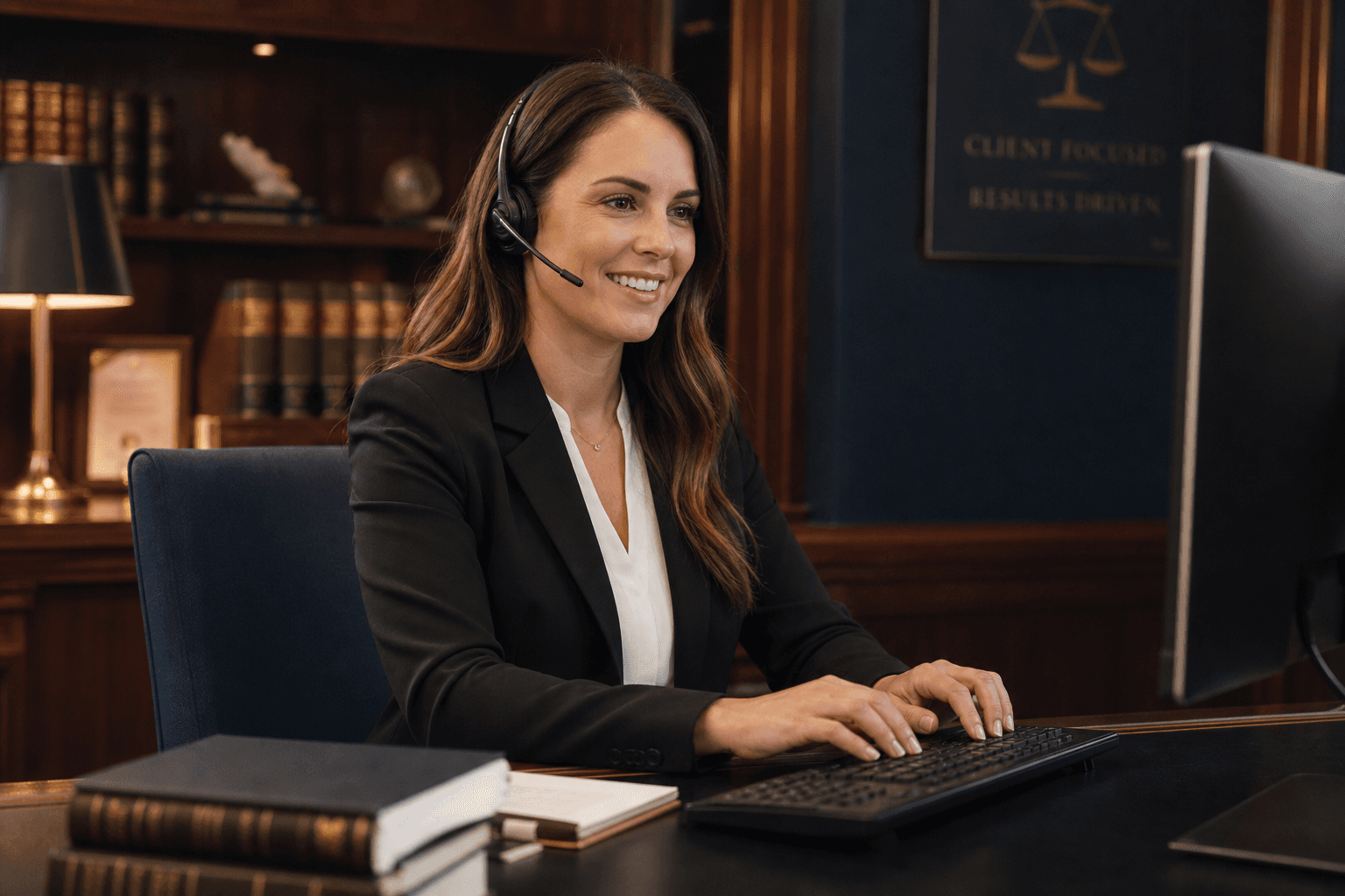 Legal intake specialist answering a new lead