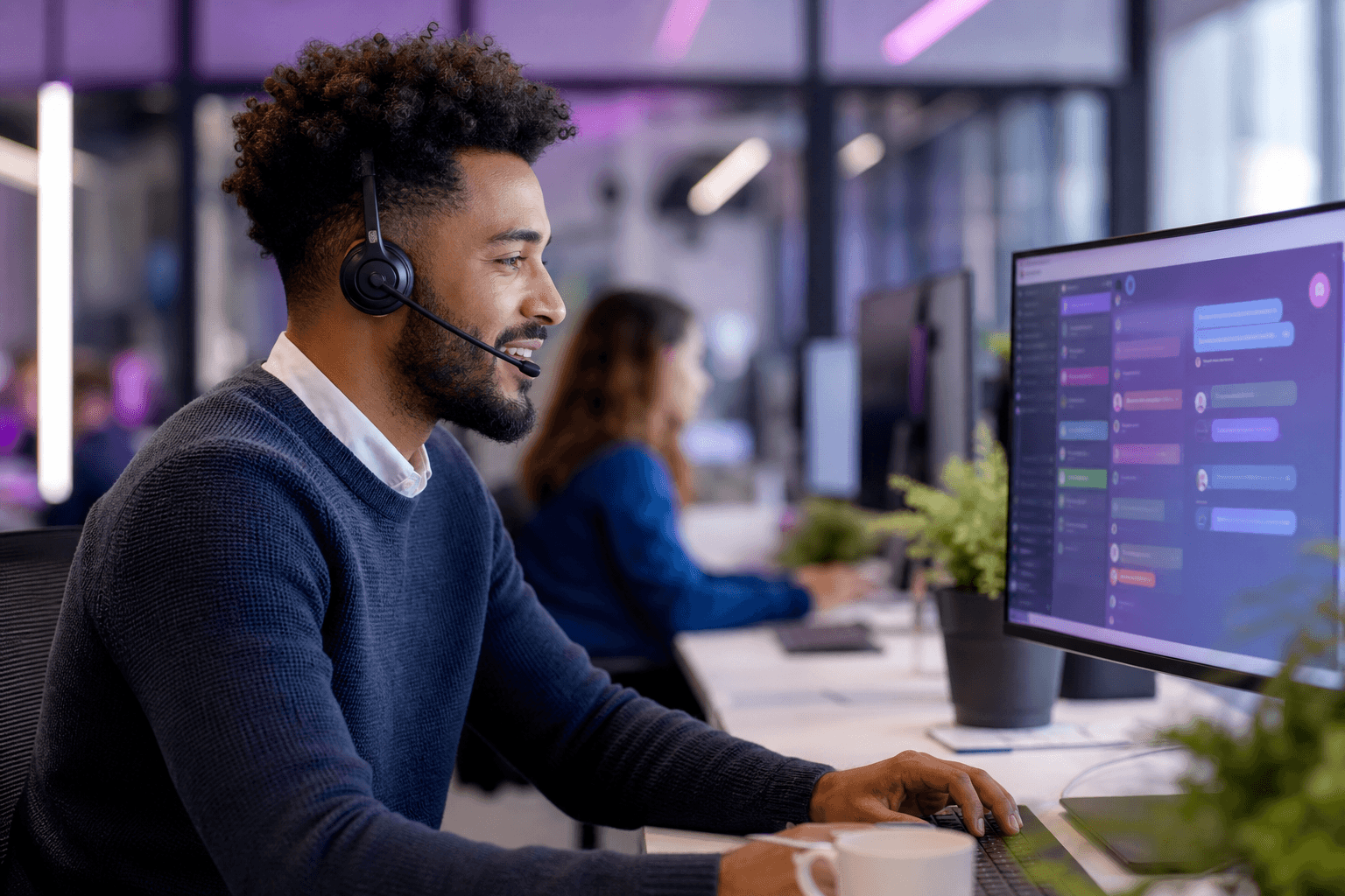 Agency team member handling leads across channels