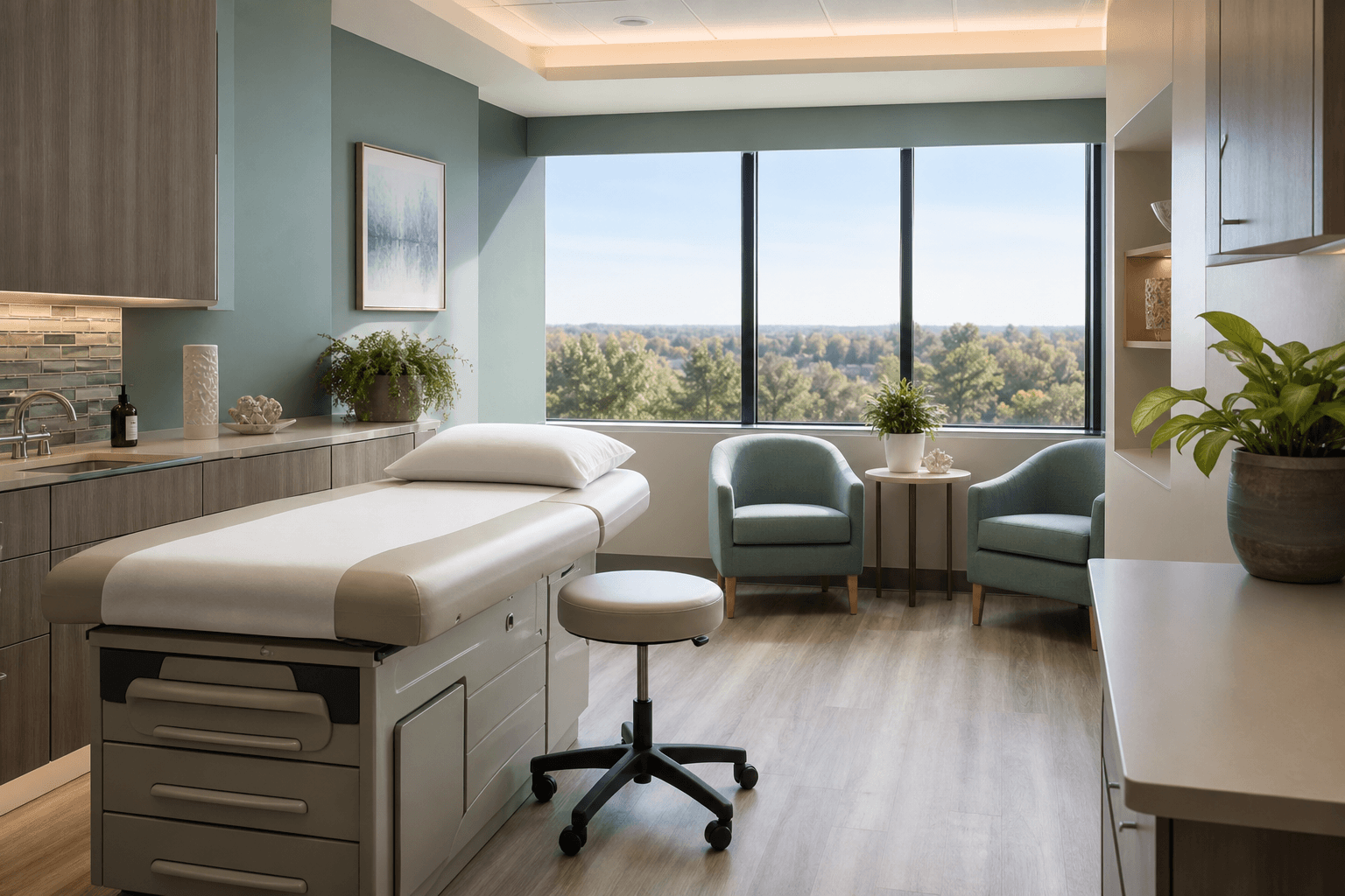 Gastroenterologist consulting with a patient in a modern clinic